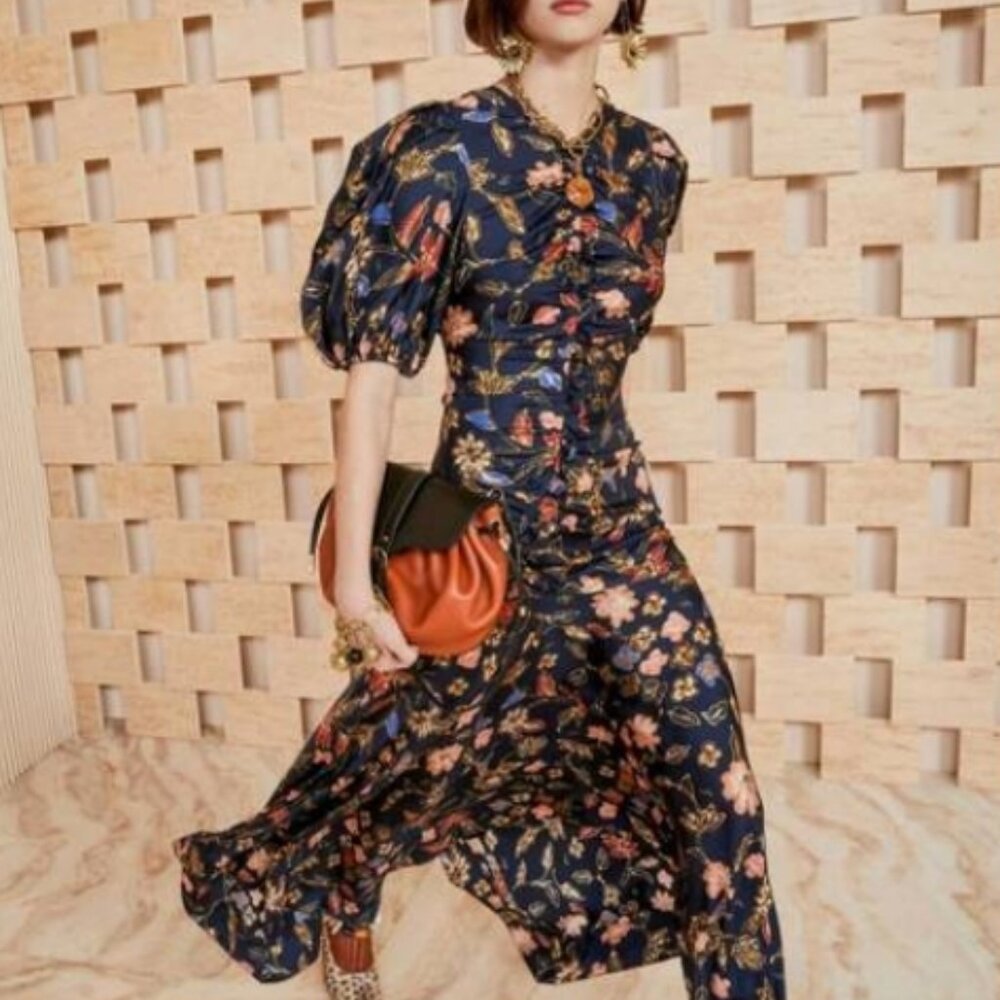 NWOT ULLA JOHNSON Heleen Silk Maxi Dress in Odessa XS $845